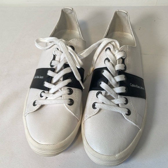 Calvin Klein Jeans  Sneakers White//Black Color Block - Picture 1 of 10